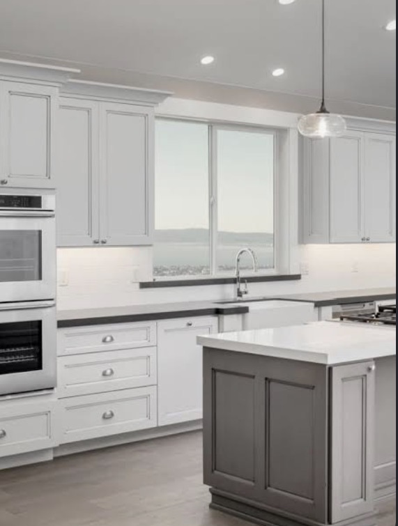 Modern kitchen remodel with quartz counters