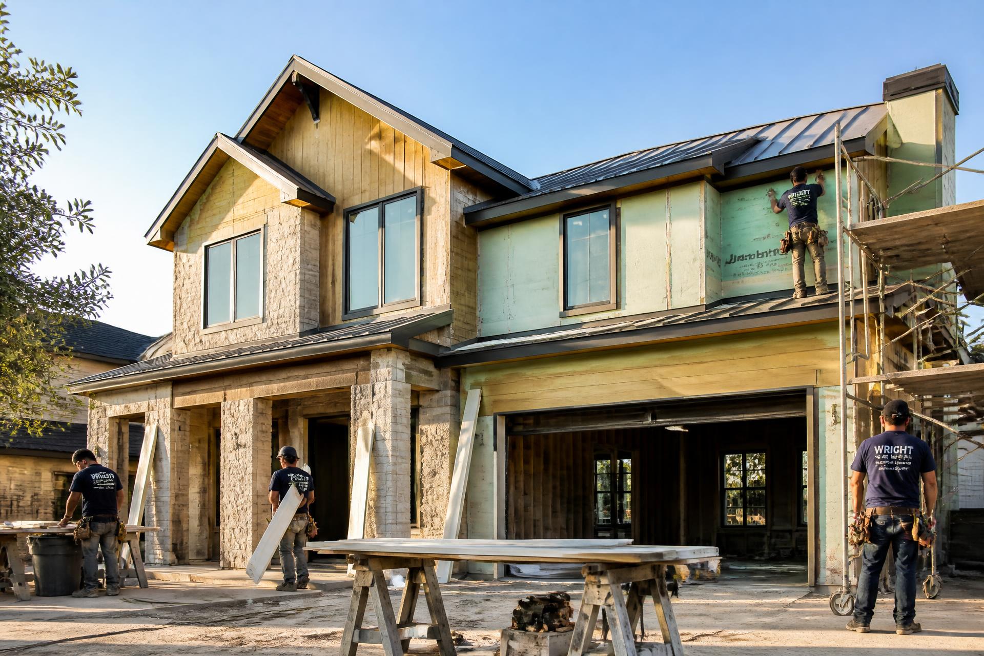 Next Level crew building a custom residential home in Fort Worth, Texas